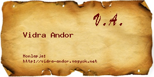 Vidra Andor névjegykártya